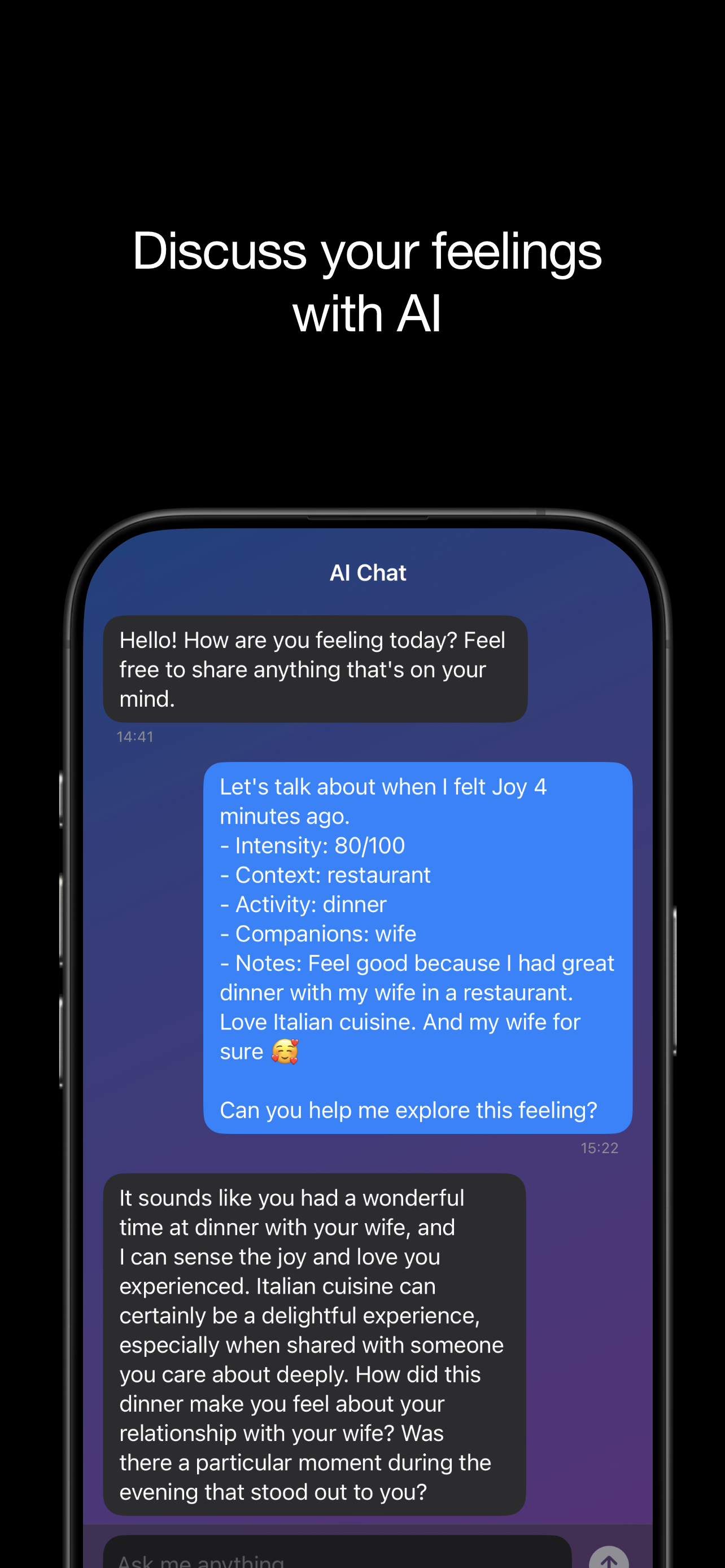 Voice entry and mood logging